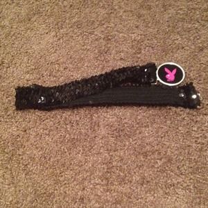Black and pink playboy bunny belt