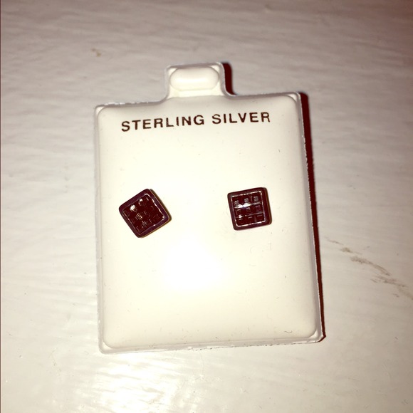 Black stone earrings