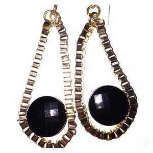 Gold with black studded earrings!