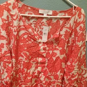 Beautiful orange and taupe LOFT shirt