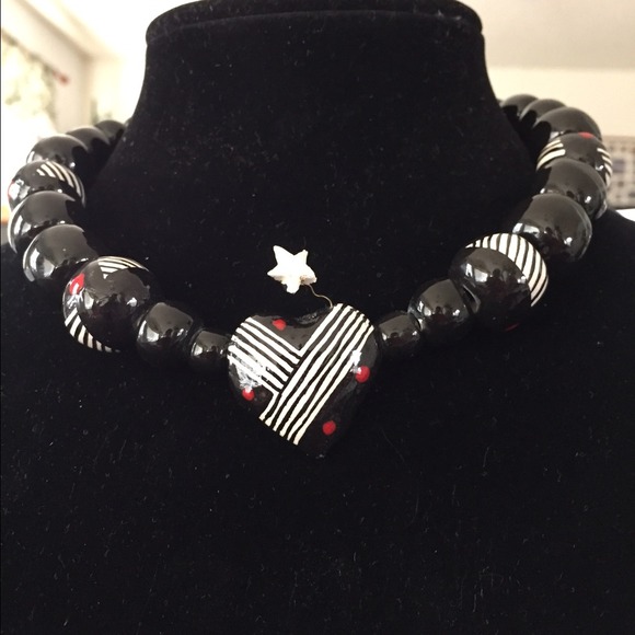Ceramic heart necklace