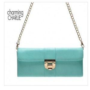 Mint condition clutch handbag with gold chain 🎉