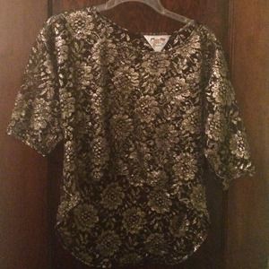 Vintage gold lace top