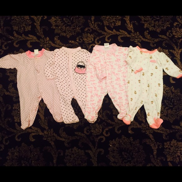 16 Baby Girl Footed Onesie's