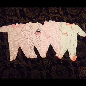 16 Baby Girl Footed Onesie's