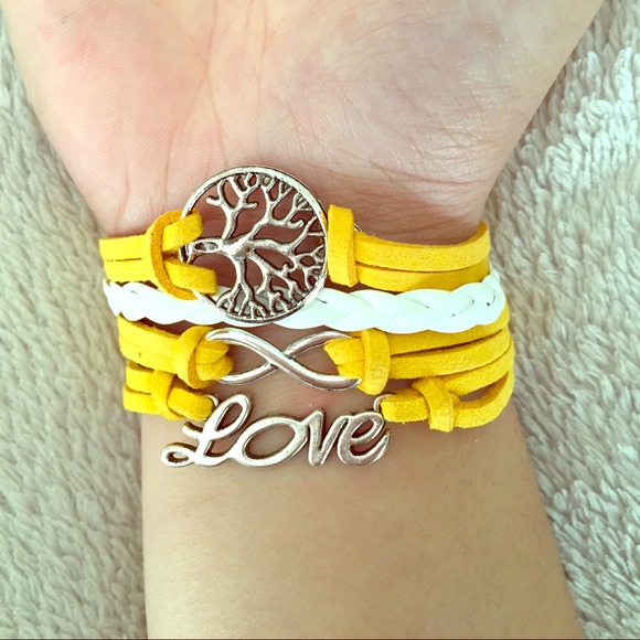 yellow earthy charm bracelet
