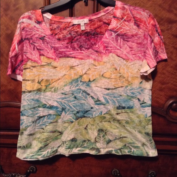 Delia's multicolored feather shirt. - Picture 1 of 1