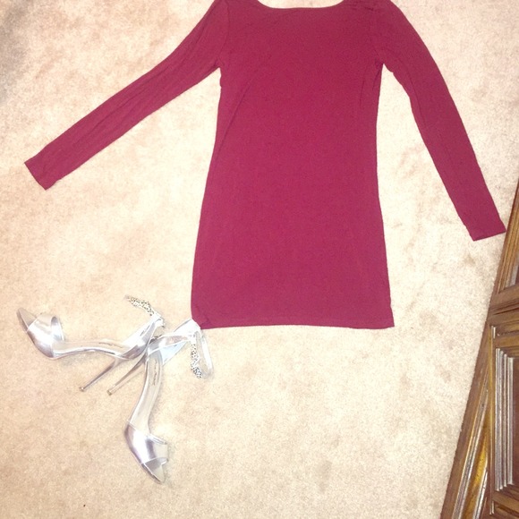 A dark red club dress