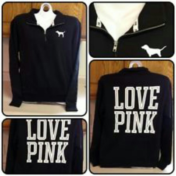 Wanted!!! Victoria's Secret Pink Black half zip! - Picture 1 of 1
