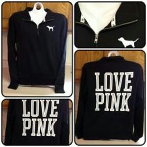 Wanted!!! Victoria's Secret Pink Black half zip!