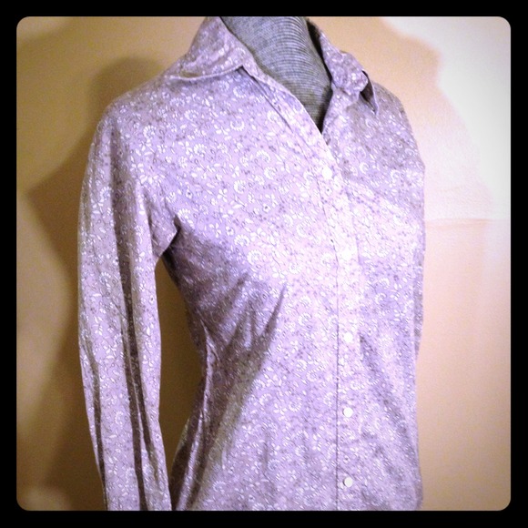 Gray Floral Blouse (Gap)