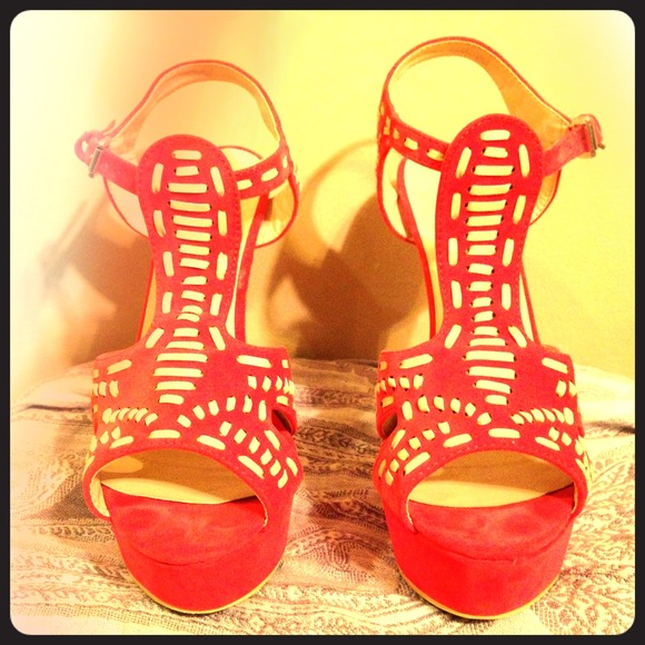 Coral Sandal Heels