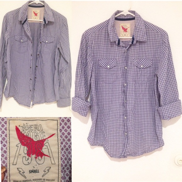 Blue striped flannel