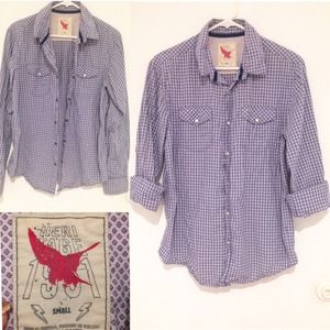 Blue striped flannel