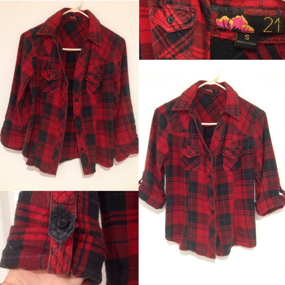 Red striped flannel - Picture 1 of 1