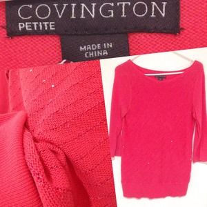 Coral shimmering sweater