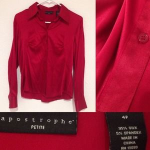 Silky red flannel/blouse