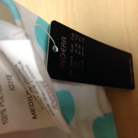 Blue polka dot " wish I was a bikini" one piece - Picture 4 of 4