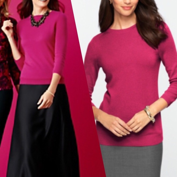 Talbots Magenta Cashmere Sweater