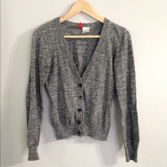 H&M Dark Heather Gray Cardigan Sweater