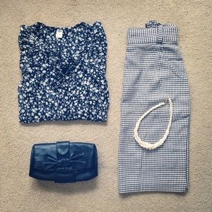 NWT Old Navy Sheer Black/Gray Floral Blouse