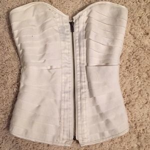 White pleated corset