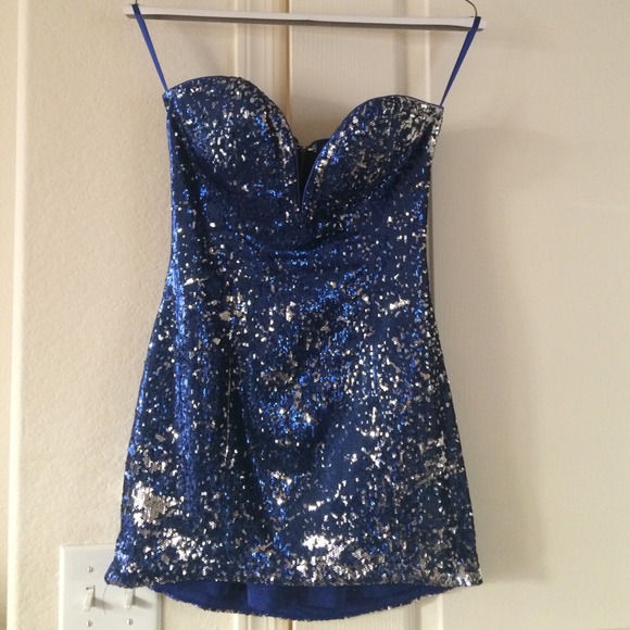 Blue sequin dress