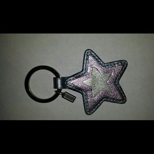 Coach star keychain fob