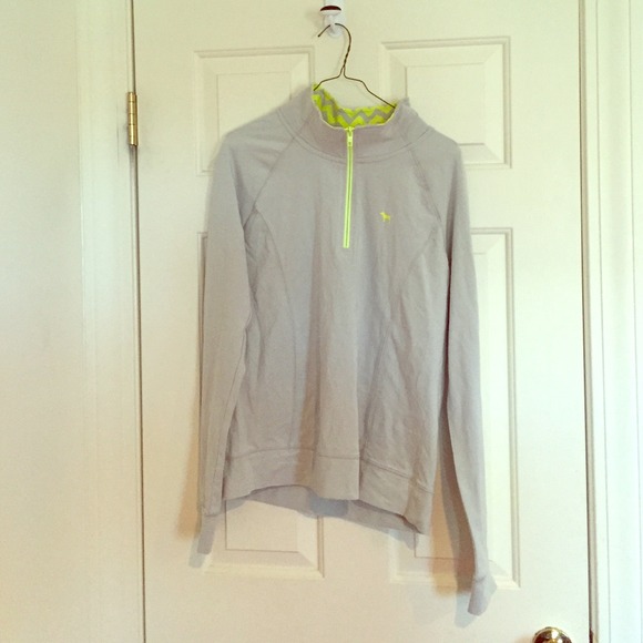 Gray and yellow PINK by VS yoga & yellow 1/4 zip