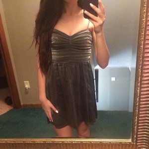 Charcoal gray metallic dress urban outfitters