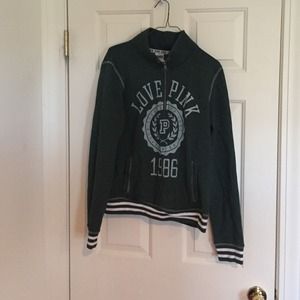 Dark green PINK 1/4 zip