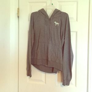 Gray w/ sequins hoodie PINK by Victoria's Secret