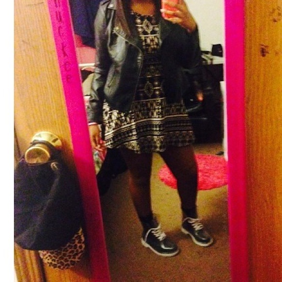 Tribal Black & Tan Skater Skirt