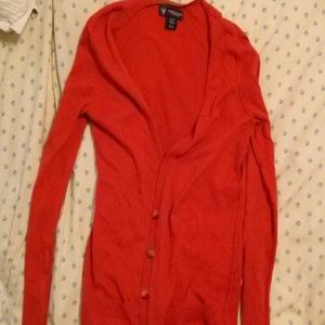 Red orange boyfriend cardigan