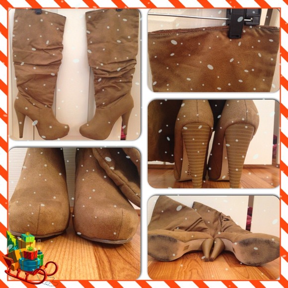 Michael Antonio 7.5 Tan Faux Suede Slouch Boot.