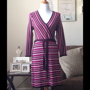 Pink & Purple Chevron Sweater Dress