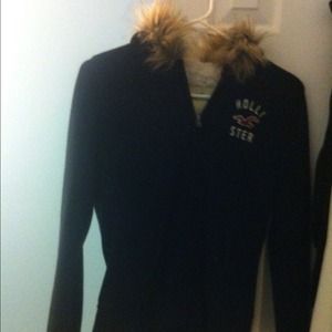 Faux fur hood hoodie