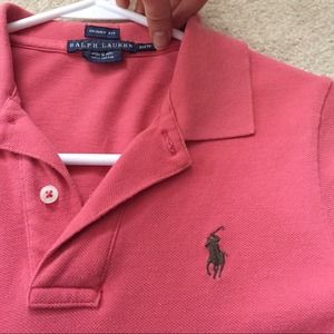 Coral Ralph Lauren Polo with brown pony