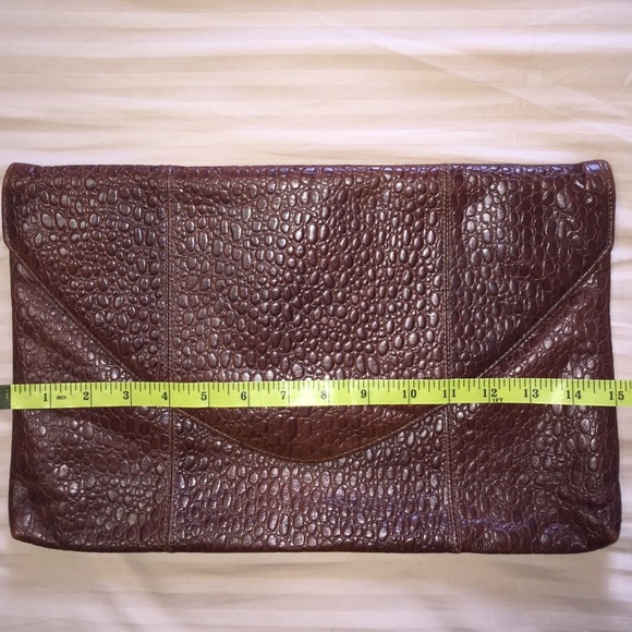 Leather Embossed Oversized Clutch
