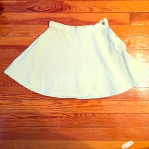 Mint green denim circle skirt
