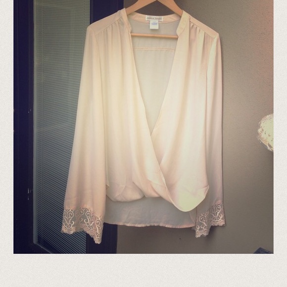 Tops - Blush colored draped front top