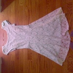 Mint green and white lace dress w/ zipper in back