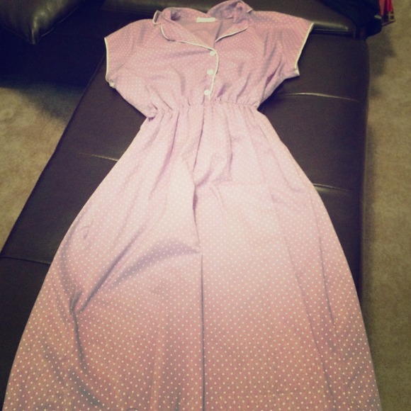 Vintage purple polka dot dress