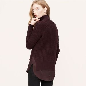 Mock Neck Cable Sweater.