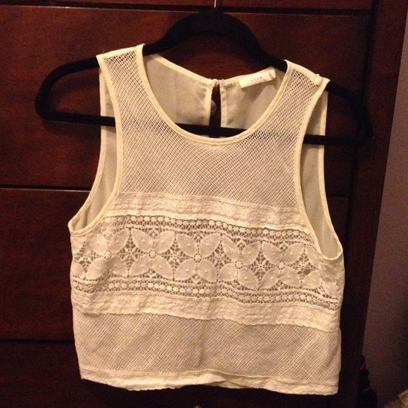 Cream Crochet Crop Top