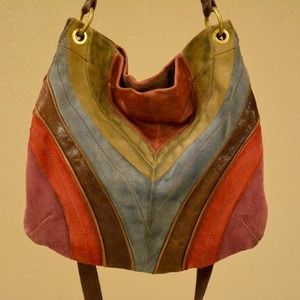 AUTHENTIC Fossil Leather and Suede Crossbody Purse