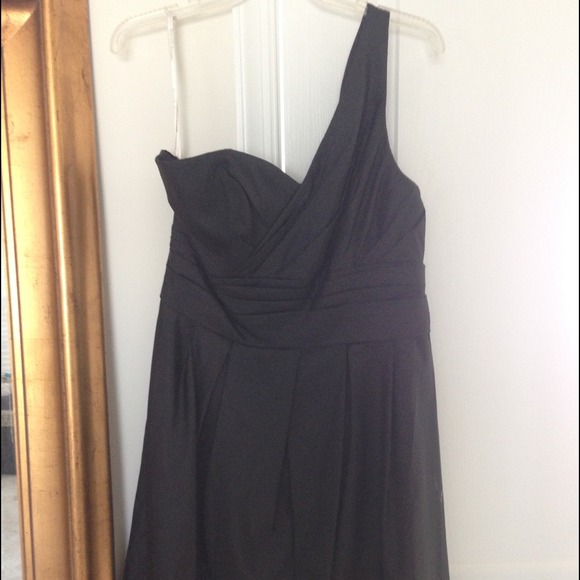 Size 12 David's Bridal one-shoulder black dress