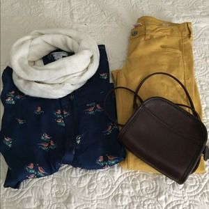 Navy Blue Birded Flannel