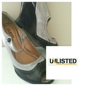 Grey & Black Wedge Heel