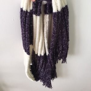 purple and creme scarf